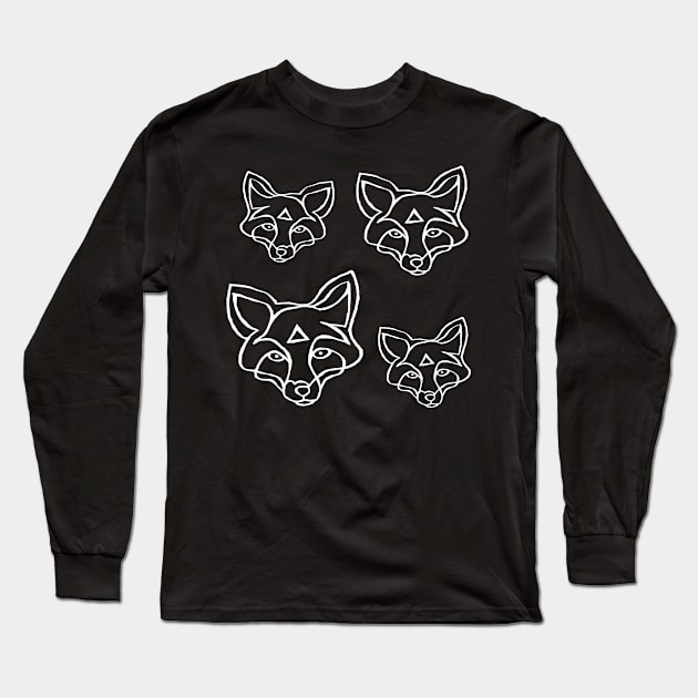 Minimal Fox Pattern, Fox Love Long Sleeve T-Shirt by badlydrawnbabe